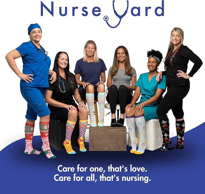 Compression Socks for Nurses - Women & Men - 20-30mmHg Graduated Compression, Zero-Toe Compression, For Medical Staff, Nursing, Athletic Support Such As Running, Cycling, Hiking - 1 Pair