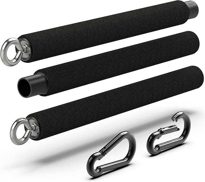 Portable Resistance Band Bar - Steel Resistance Bar for Resistance Bands - Resistance Bar for Working Out - Dual Cable Machine Bar - Straight Bar Cable Attachment - Adjustable from 38" to 26"