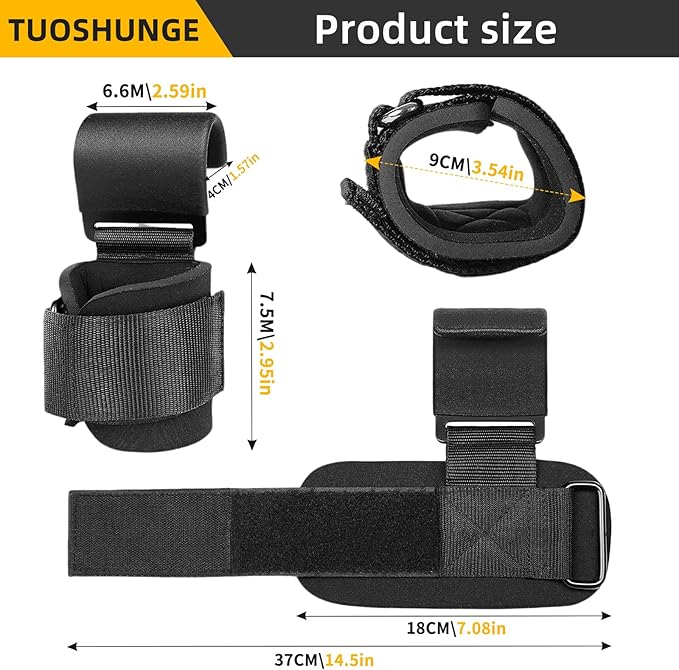 GPANDAG Weight Lifting Hooks for Men and Women(Pair), 330 LB Heavy Duty Gym Lifting Wrist Strap Hook for Deadlifts, Pull-Ups, Strength Training, 0.4inch Grip Weightlifting Hooks for Teen