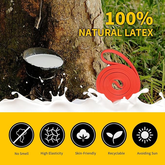 Resistance Bands for Working Out, Pull Up Bands for Men Women, Thick Heavy Resistance Band Set with Door Anchor, Elastic Exercise Bands for Body Stretching, Physical Therapy, Home Workouts