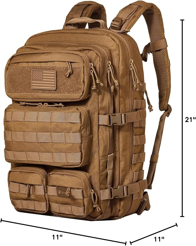 Falko Tactical Backpack 50L, 2.4x Stronger, Large Military Molle Rucksack, Heavy Duty, Work and Outdoors