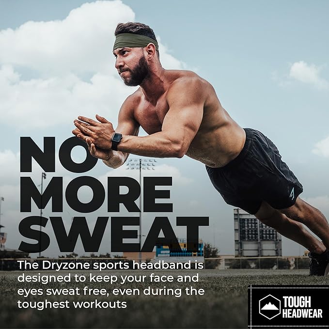 Tough Headwear Sport Headbands for Men - Workout Headbands for Women - Running Headband -Tennis Athletic Sweatband