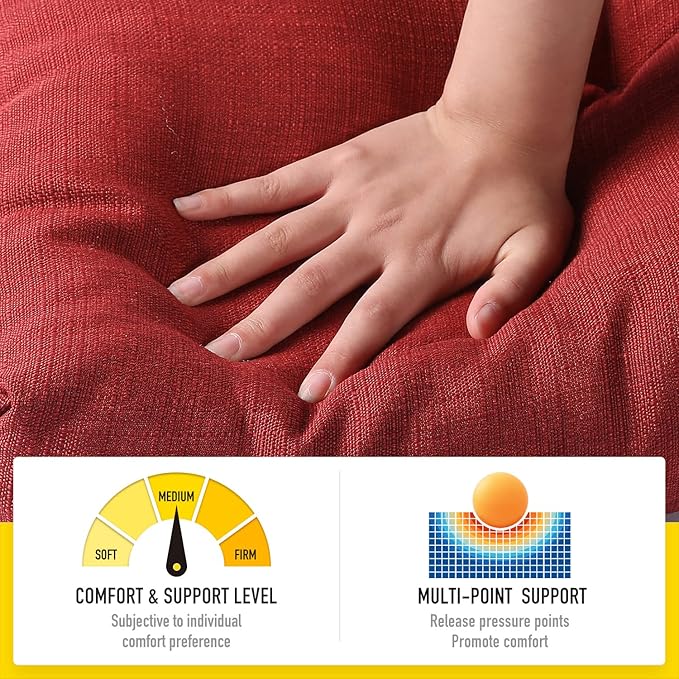 SUNROX LokGrip Non Slip Tufted Memory Foam Bench Cushion, FadeShield Water Resistant Durable Thicken Outdoor/Indoor Bench Seat Pads 59x16x4 inch, Burgundy