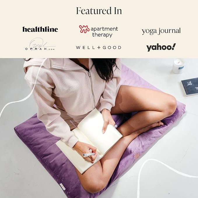 Mindful & Modern Zabuton Meditation Mat - Cotton Filled Yoga and Meditation Pad - Zabuton Meditation Cushion for Kneeling and Sitting Support - Large Rectangular Sitting Floor Pillow for Bench or Zafu