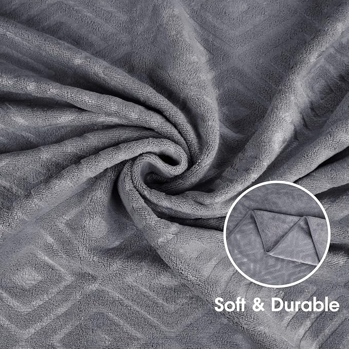 JML Microfiber Bath Towels, Bath Towel 2 Pack(30" x 60"), Oversized, Soft, Super Absorbent and Fast Drying, Multipurpose Use for Sports, Travel, Fitness, Yoga - Grey Diamond Pattern