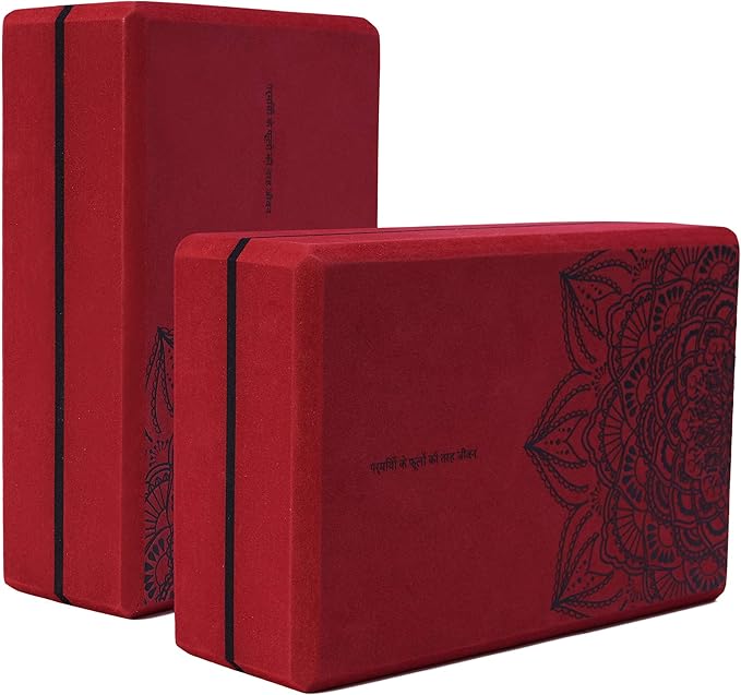 nuveti Yoga Blocks Set of 2, High Density Yoga Brick Foam Blocks to Improve Strength, Flexibility and Balance Brick Foam Blocks