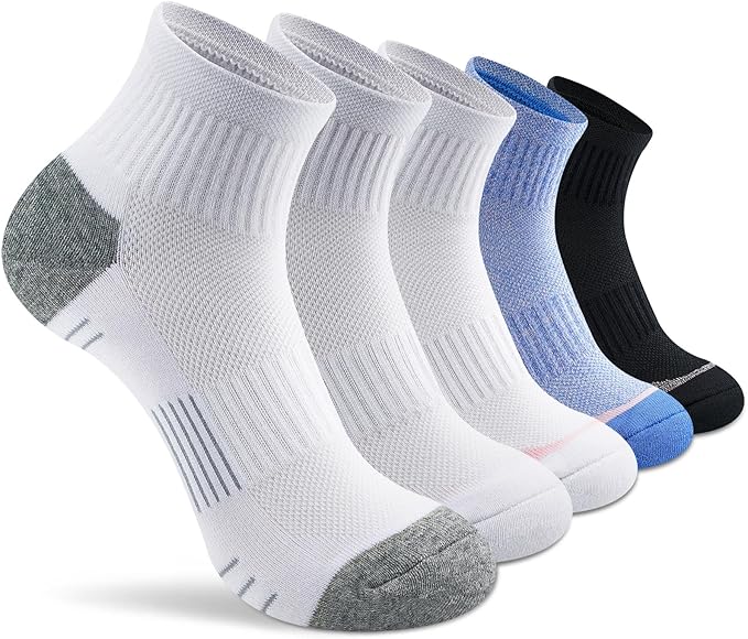 Gonii Ankle Socks Womens Athletic Thick Cushioned Running Hiking Low Cut 5-Pairs