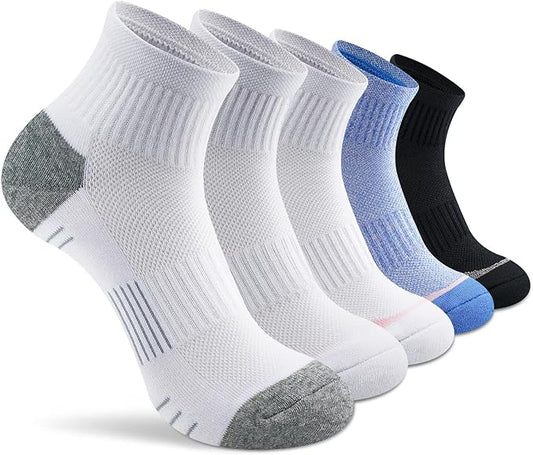 Gonii Ankle Socks Womens Athletic Thick Cushioned Running Hiking Low Cut 5-Pairs