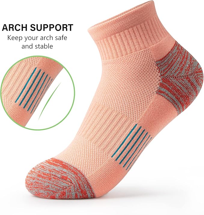 Gonii Ankle Socks Womens Athletic Thick Cushioned Running Hiking Low Cut 5-Pairs