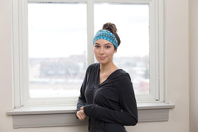 RiptGear Stretch Sport Headband for Women (Tribal Blue) — Made of Non-Slip Sweat Wicking Fabric — Great for Yoga, Running or The Gym — Soft Headband That Fits Most Head Sizes — (1-Pack)