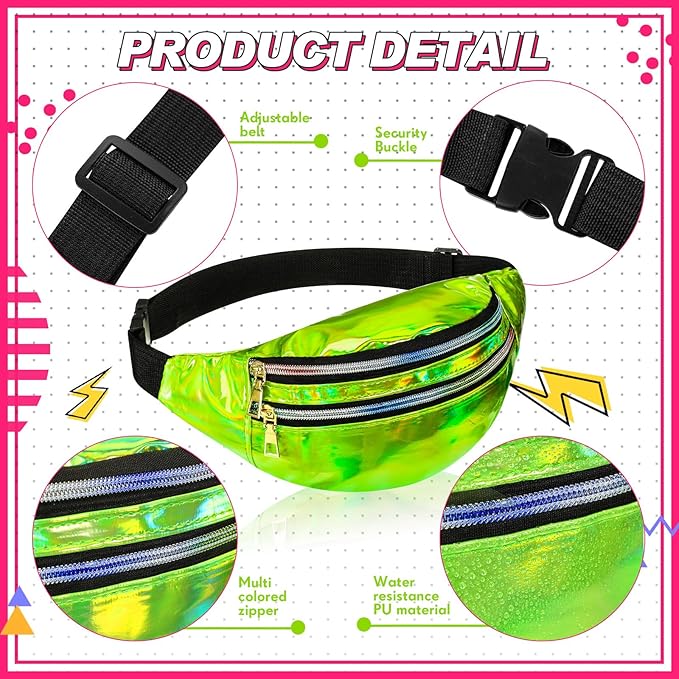 Tarpop 80s Neon Women Slouch Socks 90s Headbands Wristbands Fanny Pack Leg Warmers Sweatbands Waist Bag Women Party Costume