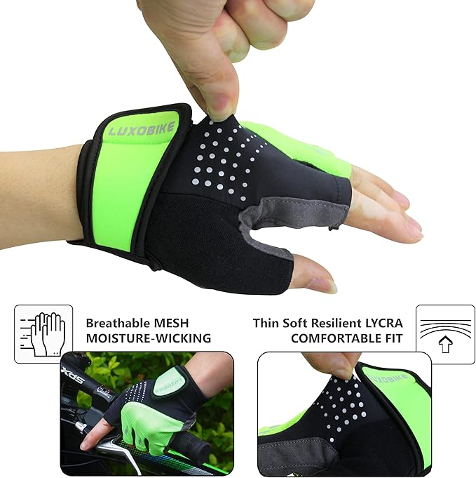 Cycling Gloves Mountain Bike for Men – Shock Absorbing SBR Gel Padded – Anti Slip Palm – Ultra Breathable – Specialized for Mens Bicycling, Biking, MTB Biker, Road Bicycle Riding