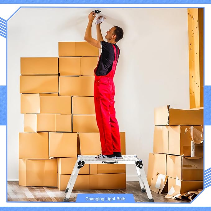 Folding Work Step Platform – 23.5" Tall Collapsible Step Stool with Carry Handle – Lightweight Utility Platform Step Stool for Home, Garage, and Travel