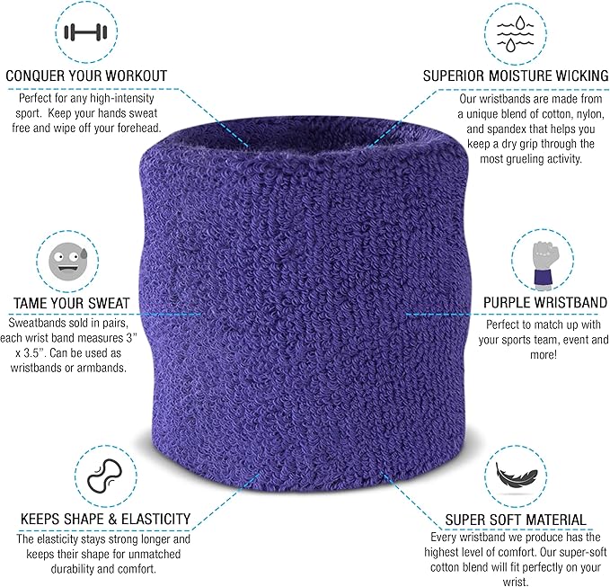 Suddora Sweatbands for Kids, Moisture Wicking 2 Wristbands and 1 Headband Set, Soft and Skin-Friendly Fabric, Moisture-Wicking Athletic Sweat Bands for Basketball, Baseball, Soccer