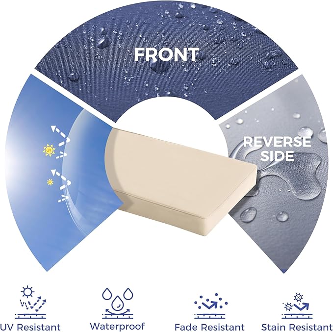 Outdoor Bench Cushions for Outdoor Furniture, 42x18x3 Inch, Waterproof Bench Pillow, Fade Resistant Long Bench Seat Pads for Garden, Indoor, Porch Swing, Beige