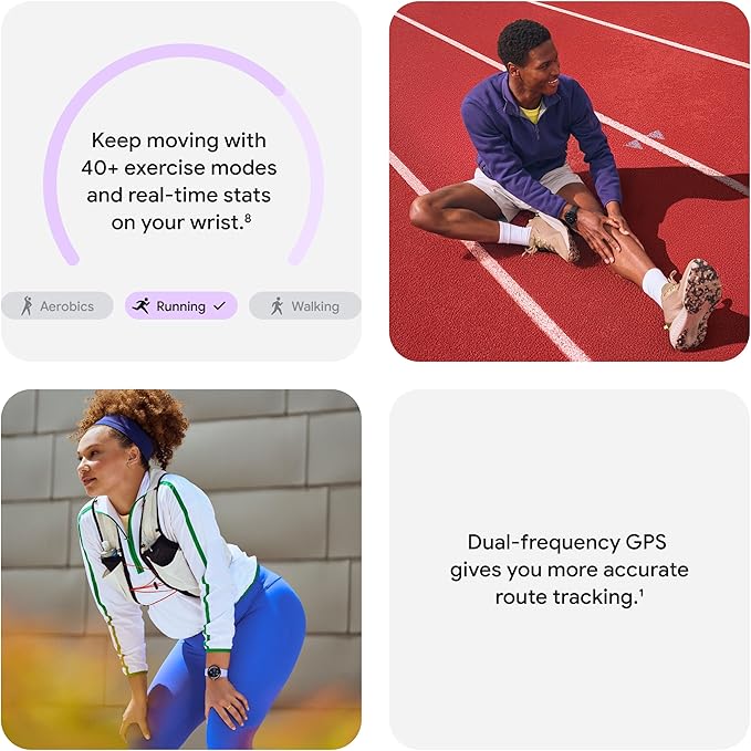 Google Pixel Watch 4 (45mm) - Android Smartwatch with Heart Rate and Sleep Tracking - 40-Hour Battery - Fitness Tracking - Google AI - Polished Silver Aluminum Case - Porcelain Active Band - LTE