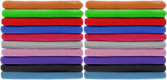 Peicees 20 Pack Microfiber Neck Cooling Towels Sports Sweat Towels Sweat Headband for Travel Beach Swimming Camping Climbing Gym Yoga Workout Backpacking, Multicolors
