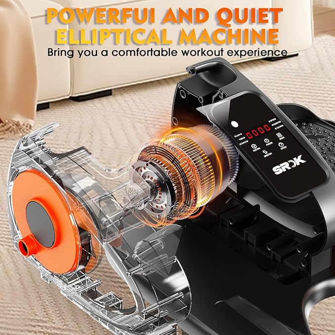 Under Desk Elliptical Machine, Electric Ellipse Leg Exerciser As Seen On TV with 12 Speed for Seniors,Portable Foot Leg Exerciser, Mini Seated Pedal Exerciser for Home Office