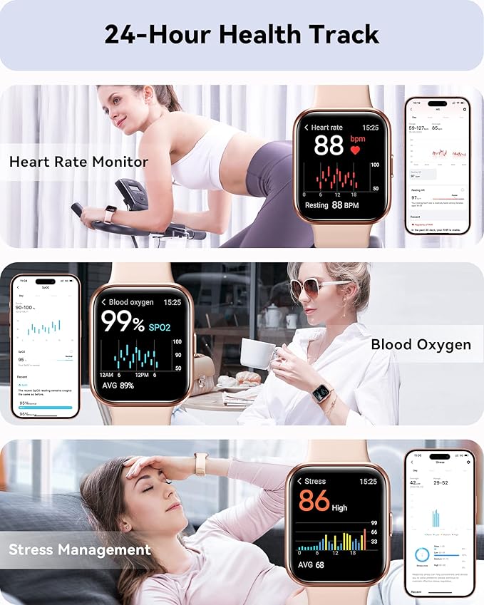 ENOMIR Smart Watches for Women, Fitness Watch for iPhone/Samsung/Android (Answer/Make Call& Alexa Built-in), Activity Trackers with 100 Sports &5ATM, Smartwatches with Heart Rate SpO2 Sleep Monitor
