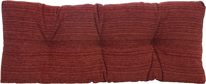 Klear Vu Corner Nook or Piano Seat Omega Non-Slip Tufted Bench Cushion for Indoor Furniture, Entryway Storage, Bay Window, 43 Inches, 17 Red