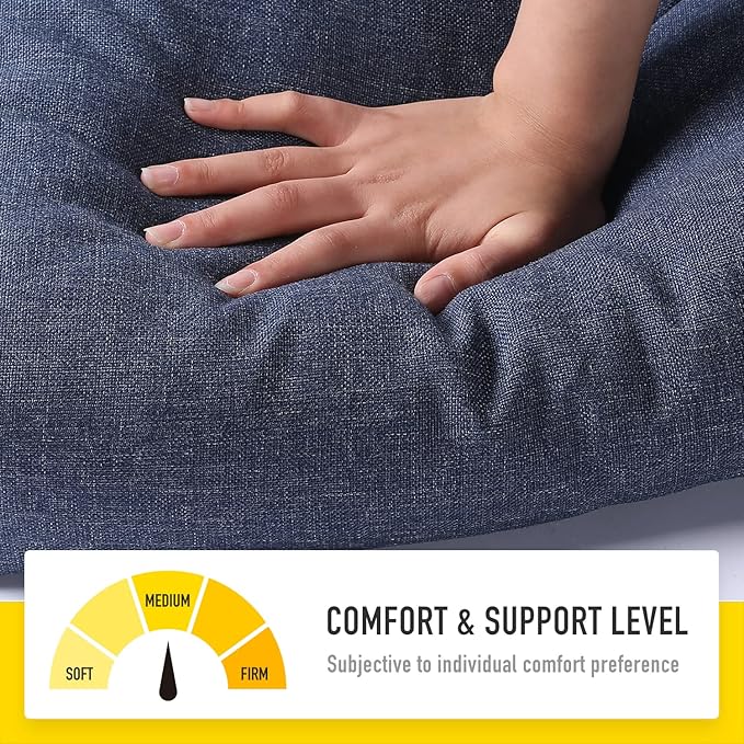 SUNROX LokGrip Non Slip Tufted Memory Foam Bench Cushion, FadeShield Water Resistant Durable Thicken Outdoor/Indoor Bench Seat Pads 30x14x4 inch, Heather Indigo