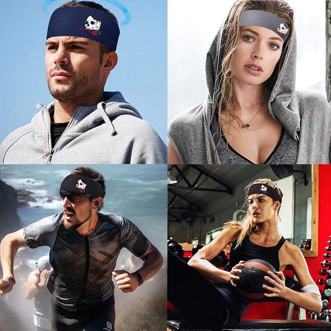 Sport Headbands for Men Sweat Band Head Bands 3pcs Sweatbands for Mens Workout Cooling Headband