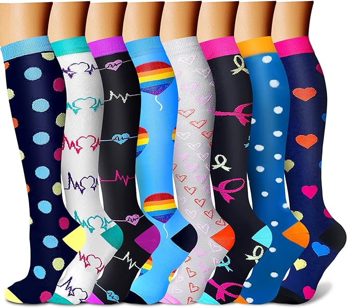 Compression Socks for Women & Men 15-20 mmHg, Best for Medical, Nursing, Running, Athletic, Varicose Veins, Travel