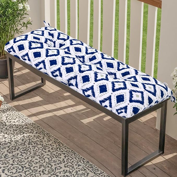 Outdoor Bench Cushion Waterproof, Tufted Bench Seat Cushion 42 x 15 Inch, Patio Wicker Indoor Seat Pads for Outside Garden Patio Balcony