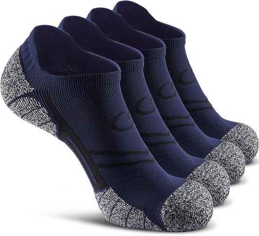 CWVLC No Show Sports Compression Socks for Men Women with Cushion (4/8 Pairs)