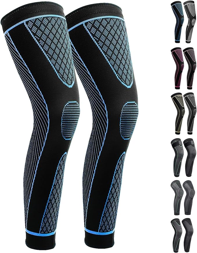 Full Leg Sleeves Long Compression Leg Sleeve Knee Sleeves Protect Leg, for Man Women Basketball, Arthritis Cycling Sport