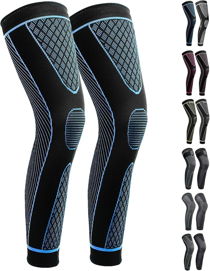 Full Leg Sleeves Long Compression Leg Sleeve Knee Sleeves Protect Leg, for Man Women Basketball, Arthritis Cycling Sport