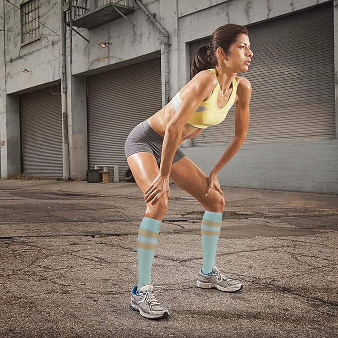 fenglaoda 8 Pairs Compression Socks for Men & Women 20-30 mmHg Knee High Nurse Pregnant Running Medical and Travel Athletic