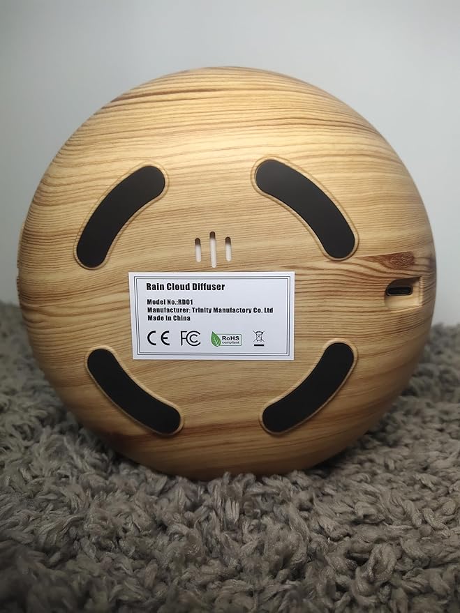 Weljoy Zen Raining Cloud Night Light Aromatherapy Essential Oil Diffuser Micro Humidifier Desk Fountain Bedside Sleeping Relaxing Mood Water Drop Sound (White) (White)