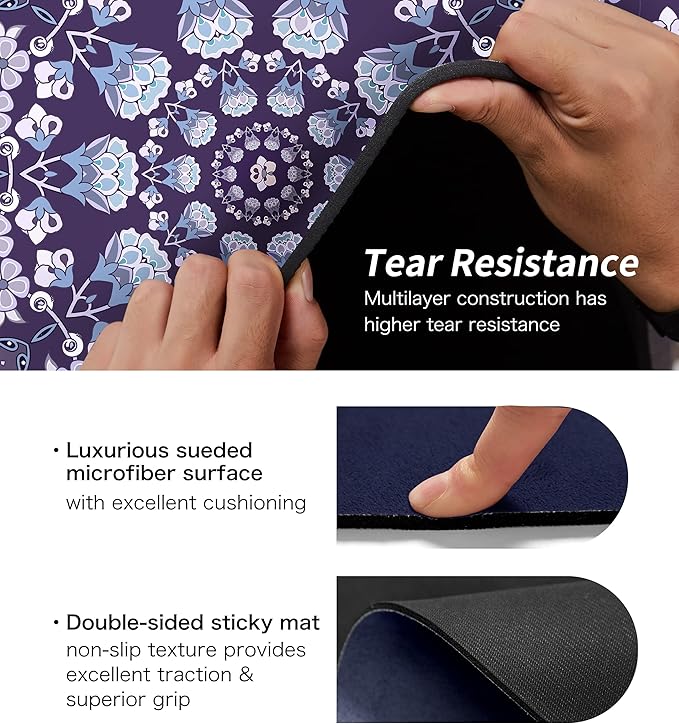 Round Meditation Pilates Yoga Mat Luxury Suede Large Yoga Mat Natural Rubber Non-Slip Base is ery Suitable for Meditation, Stretching, Yoga Environmental Protection, Fitness Exercise, Home and Outdoor. 140CM Diameter