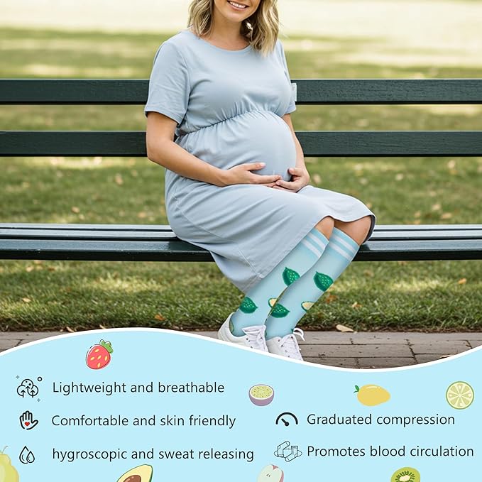 fenglaoda Compression Socks for Women Men Support Circulation 6 Pairs Socks For Nurse, Travel, Flight