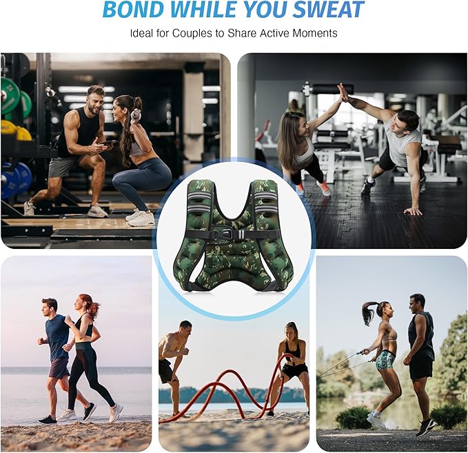 ZELUS Weighted Vest, 6lb/8lb/12lb/16lb/20lb/25lb/30lb Weight Vest with Reflective Stripe for Workout, Strength Training, Running, Fitness, Muscle Building, Weight Loss, Weightlifting