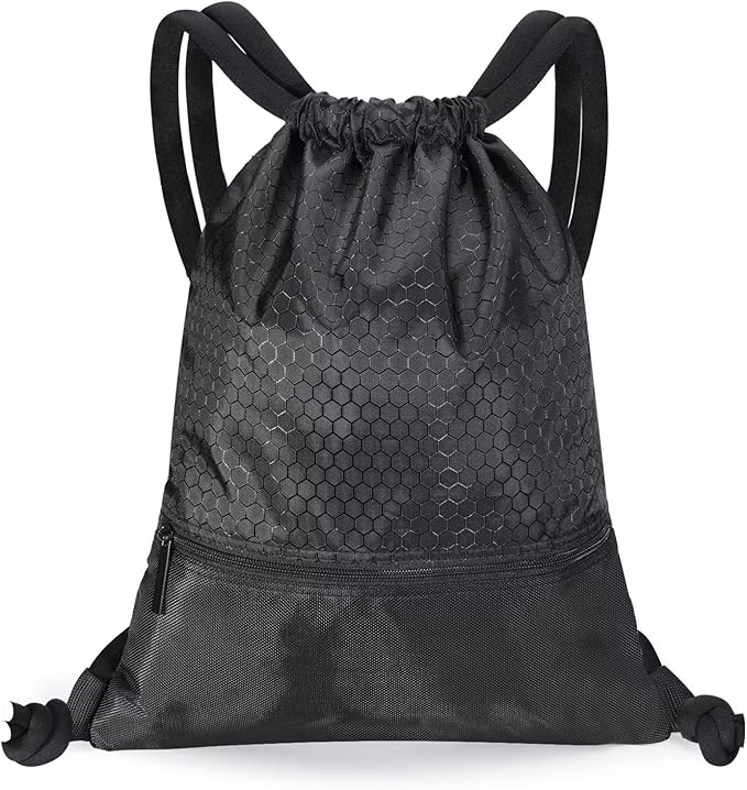GAENMESH Drawstring Backpack Bag for Sports Lightweight Foldable Gym Bag with Sturdy Draw Cord Shoulder Strap Hiking Travel Camping