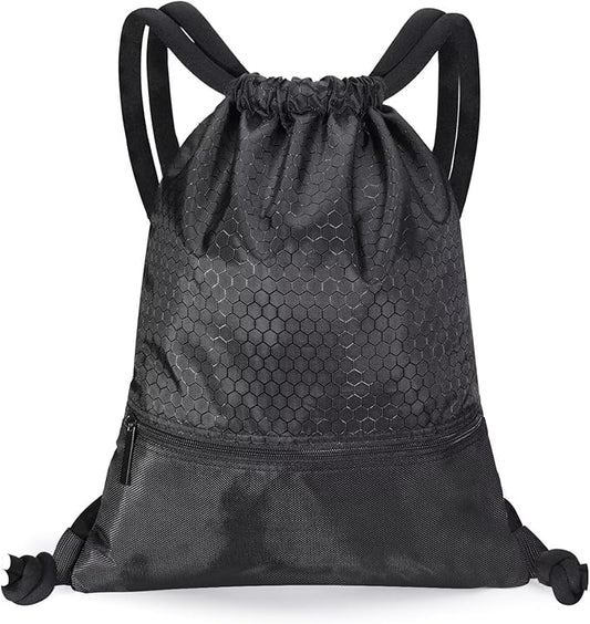 GAENMESH Drawstring Backpack Bag for Sports Lightweight Foldable Gym Bag with Sturdy Draw Cord Shoulder Strap Hiking Travel Camping