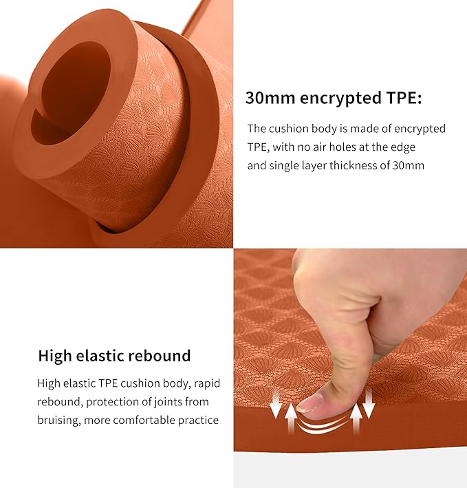 nuveti Large Exercise Mat - 15mm/20mm/30mm Thick Yoga Mat | Workout Mat for Fitness, Yoga, Pilates, Stretching & Floor Exercises for Women & Men with Free Carrying Bag