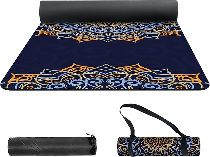 nuveti Yoga Mat Print Extra Thick TPE Non Slip Fitness Exercise Mat with Carrying Bag,72"x24" Extra Thick 6MM Exercise & Workout Mat for Yoga, Pilates Fitness and Floor Exercises