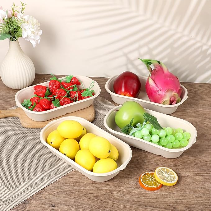 50 Pack 29 Oz Disposable Paper Meal Prep Containers with Lids Durable Compostable Paper Bowls Disposable Takeaway Food Containers Microwave Safe & Freezer Safe For Meal Preparation & Food Packaging