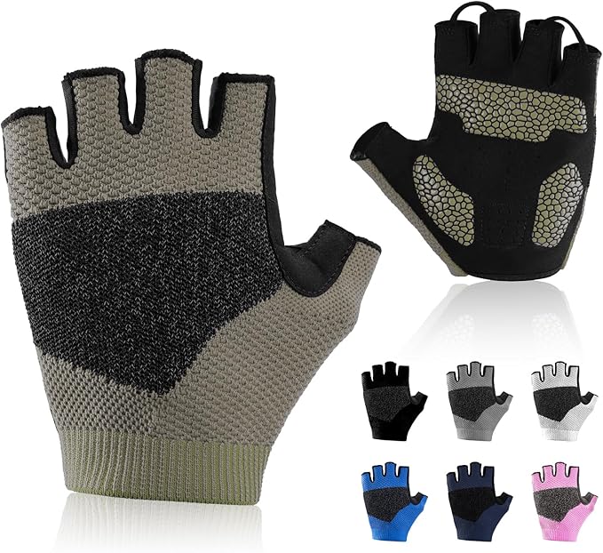Cycling Gloves for Men Women, Half Finger Bike Gloves for Biking, Gym, Weight Lifting, Rowing, Riding, Outdoor Sports