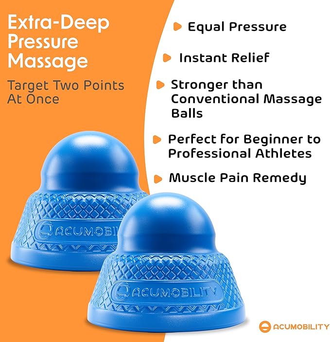 Acumobility Massage Ball Roller 2 Pack - Trigger Point - Massage Balls Massage Roller Ball - Foot Massage Ball - Physical Therapy Ball (Deep Pressure)