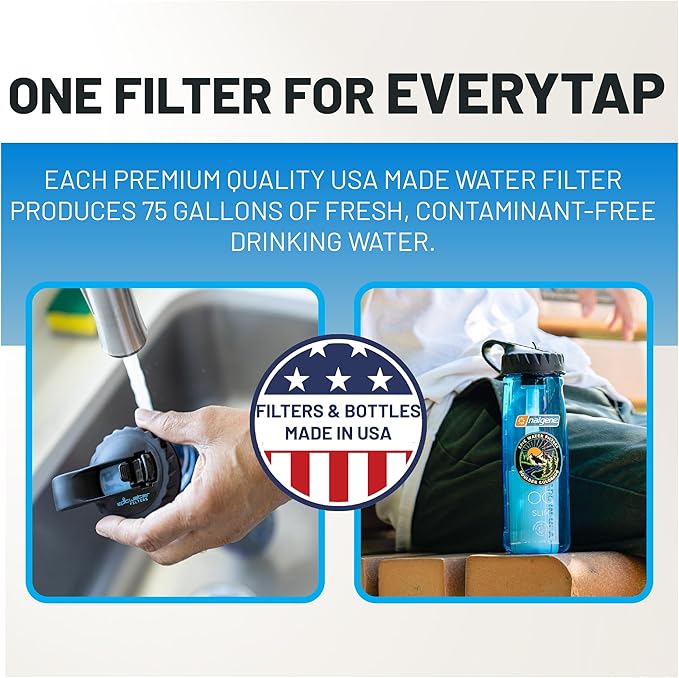 Epic EveryTap Bottle Filter Complete Filter | 1-Pack | 75 Gallon Total Life | 3-4 month Supply | Compatible with all Epic Water Bottles | Replaces Everyday and Outdoor (EveryTap)
