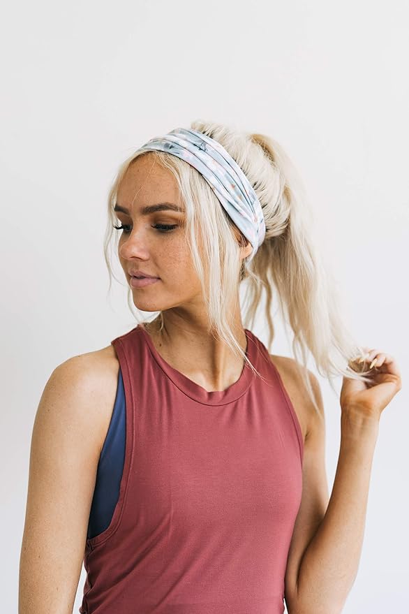 Maven Thread Headbands for Women - Wide Sports Headband for Running, Exercise, Gym, Athletic Workouts and Yoga, 4" Thick Non-Slip Sweatbands, 2Pack