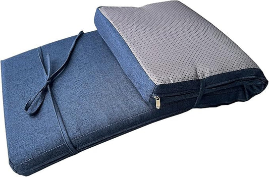 Piano Bench cushons for Indoor Furniture with Ties Non Slip Kitchen Dining Room Bench seat Cushion for Show Storage, Window, Settee, Ottoman (Navy Blue, 36 x 12 Inch)
