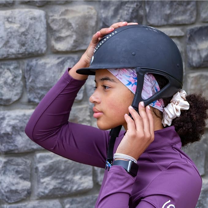 Equestrian Headbands Designed to Wick Moisture and Protect Hair Under Helmets, for Horseback Riding, Biking, and Securing Ear Buds