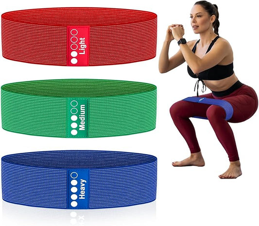Resistance Bands for Working Out - Exercise Bands Set with Workout Guide - Fabric Elastic Bands for Physical Therapy - Fitness Bands Ideal for Legs Hip Glute