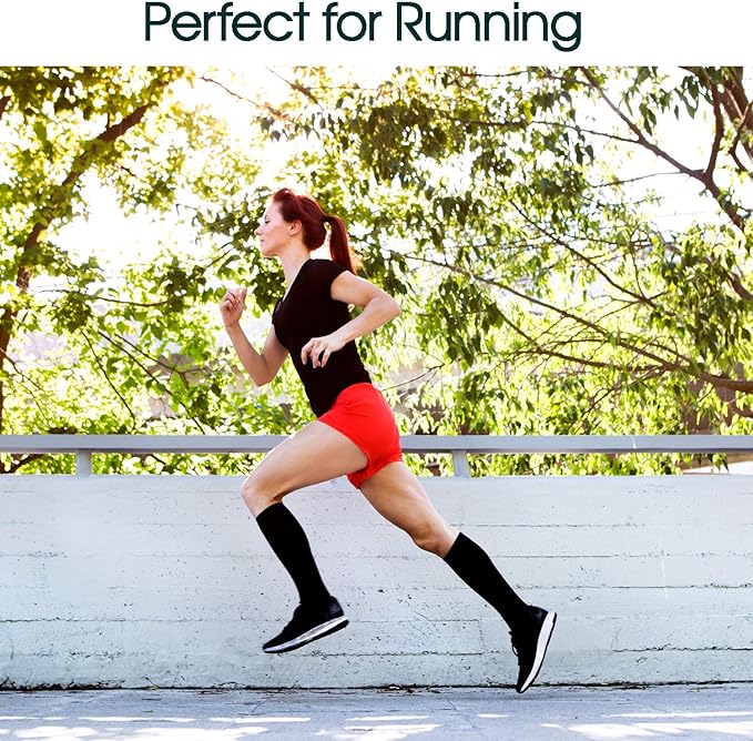 Cotton Compression Socks for Women & Men. 15-20 mmHg Support Knee-High Brown M/L