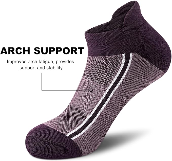 Gonii Men's Running Athletic Ankle Socks - Thick Cushioned Low Cut Socks (5 Pairs)